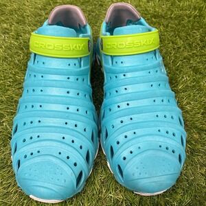 Crosskix 2.0 Water Shoes Mens Size 11 Turquoise Blue Lime Green Good Clogs